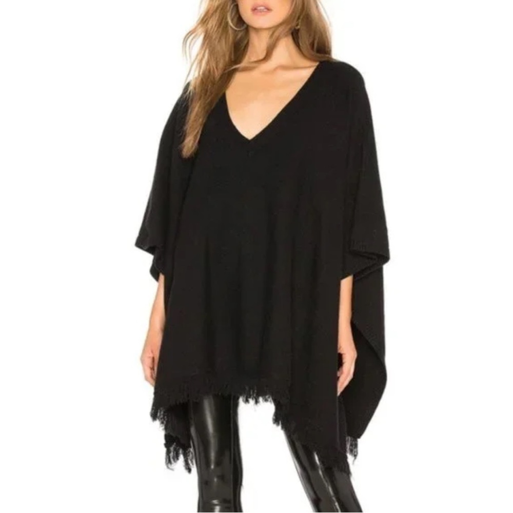 Tularosa Hayes Poncho Sweater Cape Black Medium Large M L